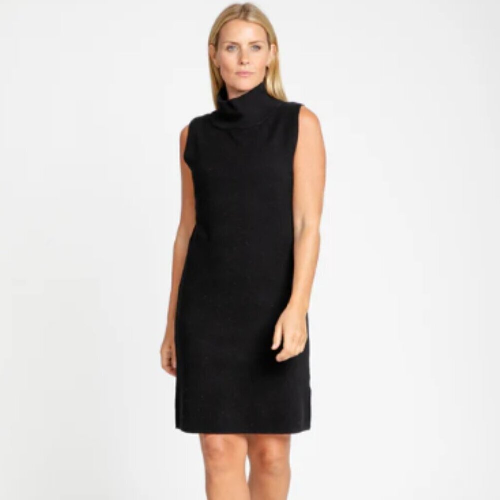 Burgess The Paris Mock Neck Sleeveless Sweater Dress Cotton Cashmere - XS